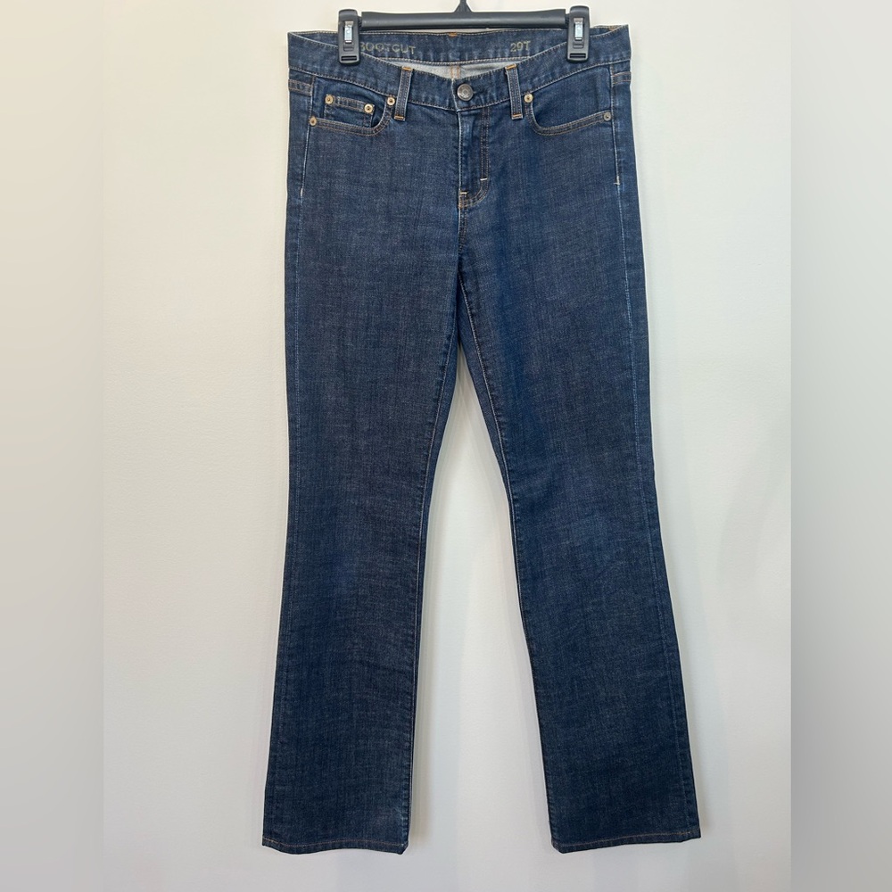 J. Crew Woman’s Jeans Bootcut Midrise Dark Wash Size 29T Inseam 34 1/4”